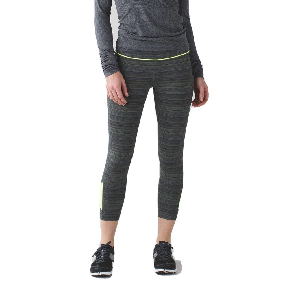Lululemon Leggings Women 4 Pace Rival Crop Full On‎ Luxtreme Tight Pockets gray
